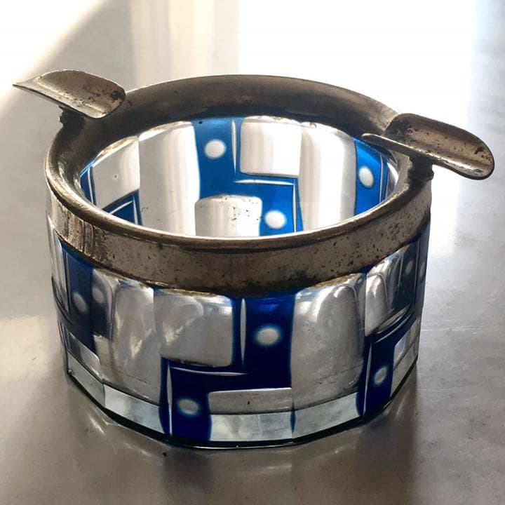 骨董 灰皿 切子 アッシュトレイ アンティーク インテリア