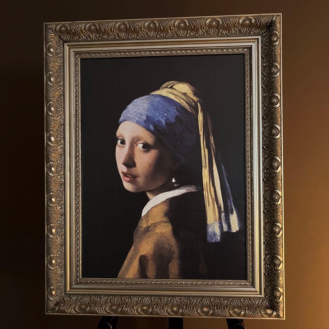 プリントアート フェルメール 真珠の耳飾りの少女 絵画 額付き インテリア
