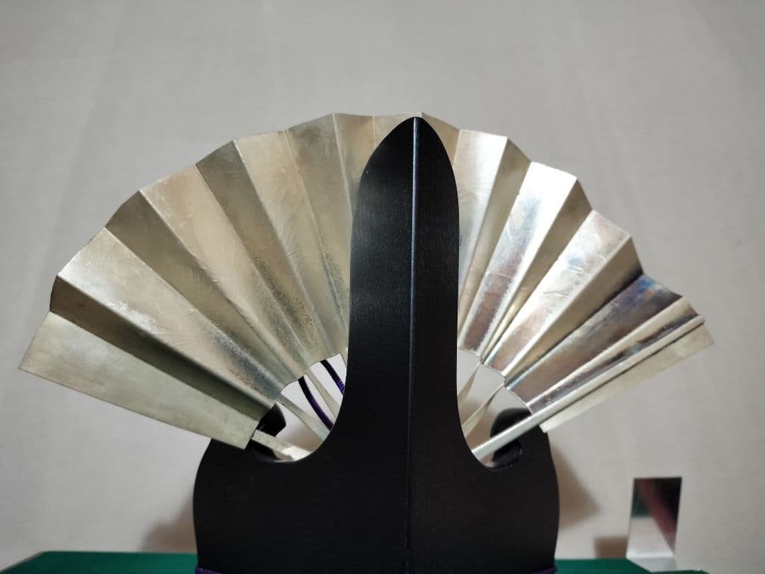 純銀 飾り扇 金属工芸 秀雄作 ケース箱付け 7＃ シルバー 純銀仕上げ