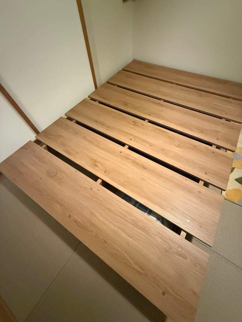 LOWYA 木目調ローベッドセミダブル