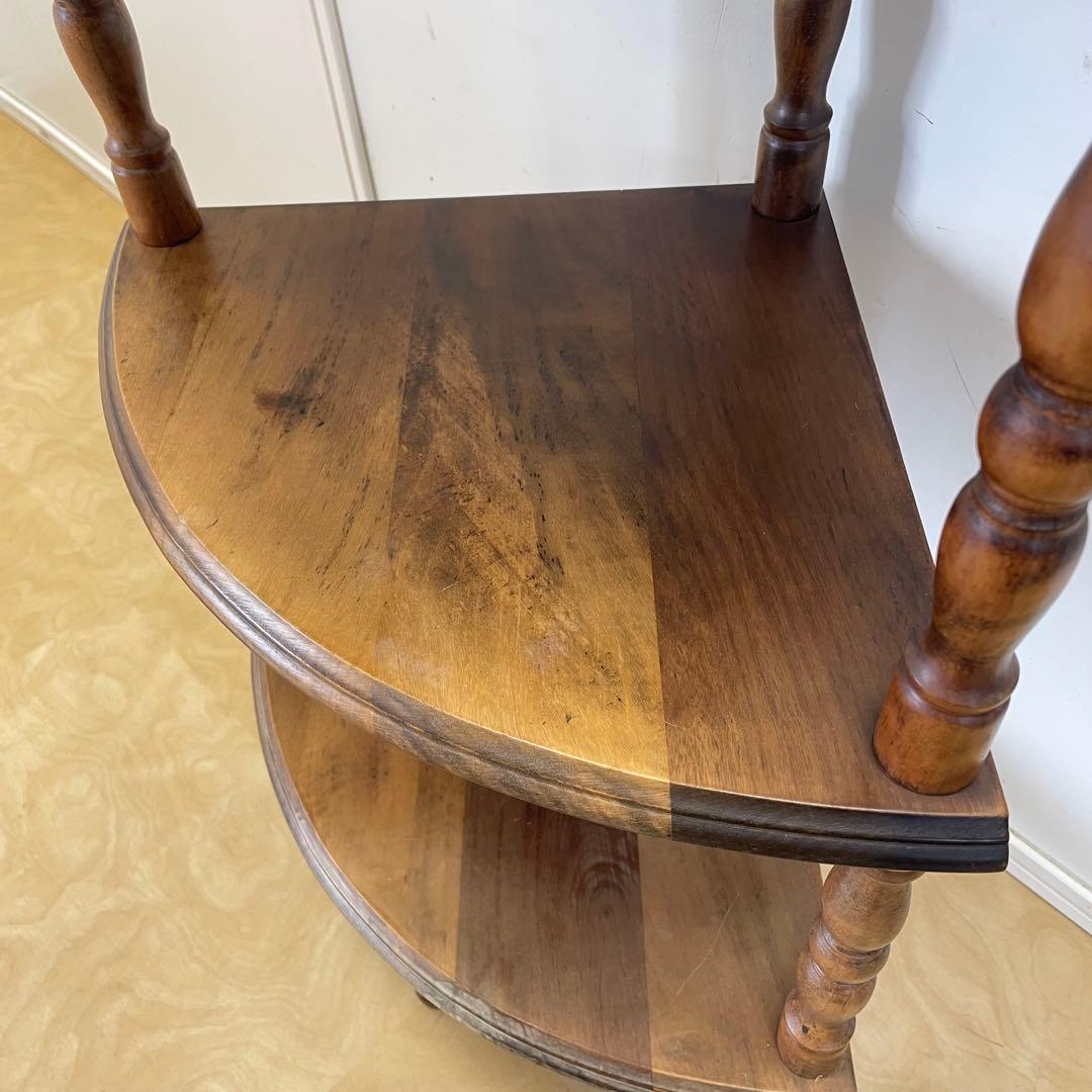 たぬき 木製 4段コーナーラック 棚 飾り棚 ラック ビンテージ