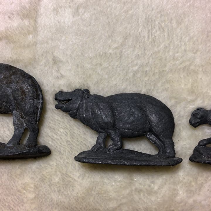 象　河馬　パンサー　ライオン　羊　の置物　5点セット　アメリカの骨董品