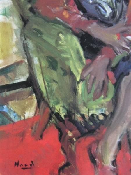 原 精一、少女座像、高級希少画集画、版上サイン入 新品額付