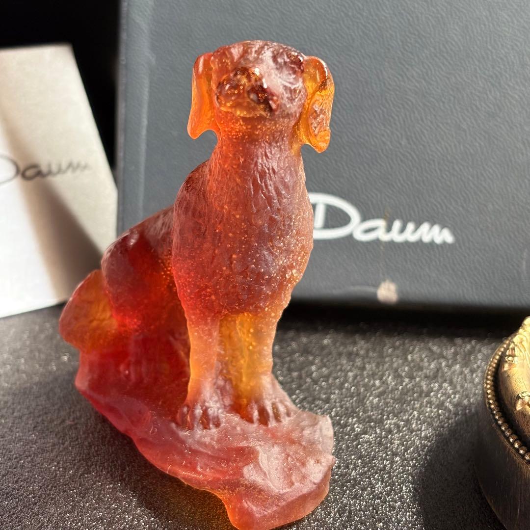 犬　置物　ドームフランス　猟犬　アンティーク　ナンシー　ガレ　daum ドーム