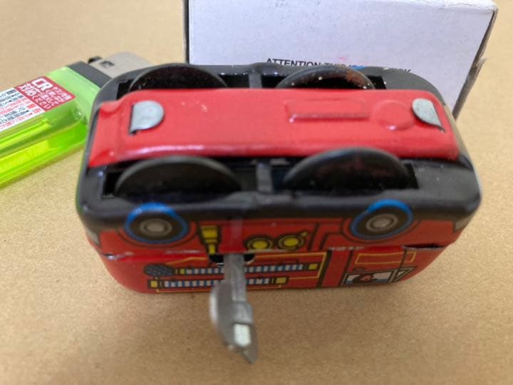 レトロ　金属製　消防車　動けます