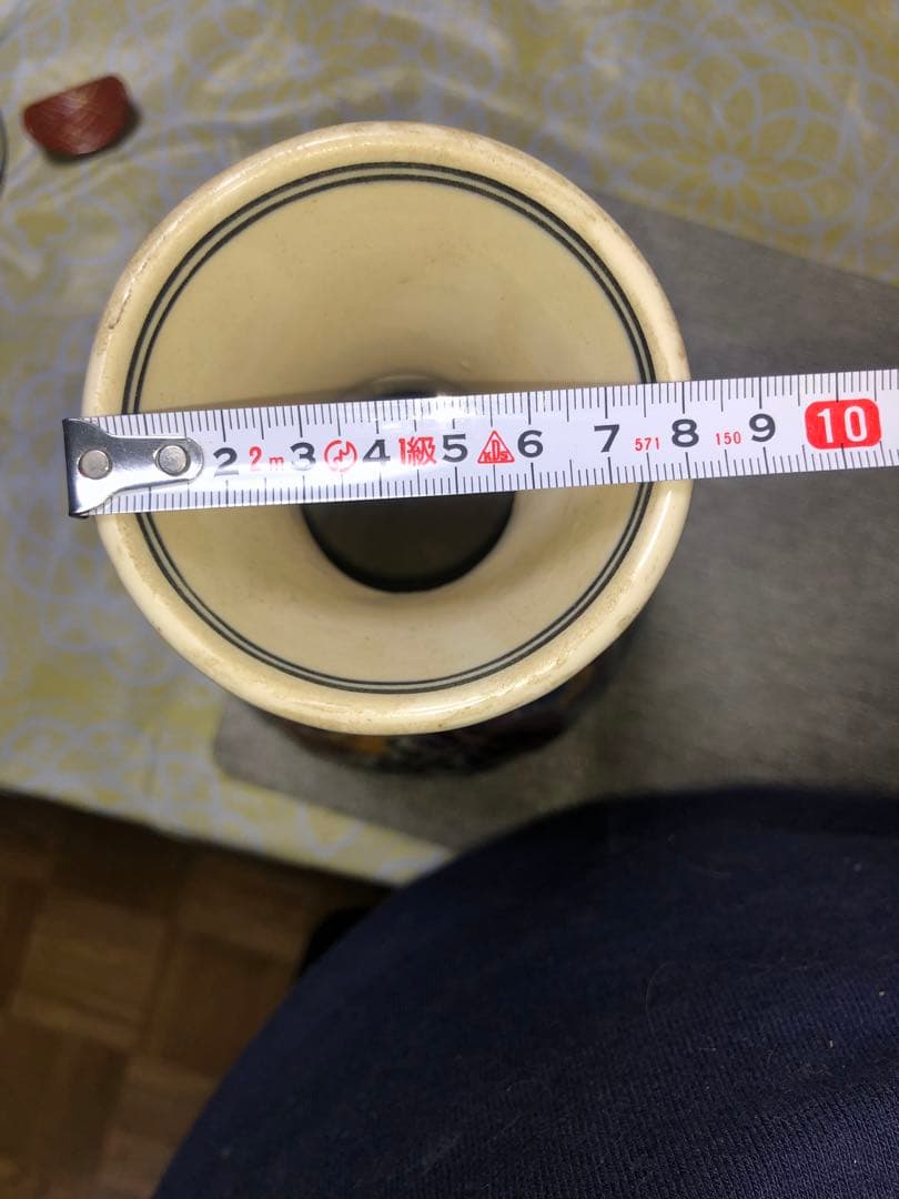 骨董 珍品 アンティーク花瓶 花柄 手描き シリアル入