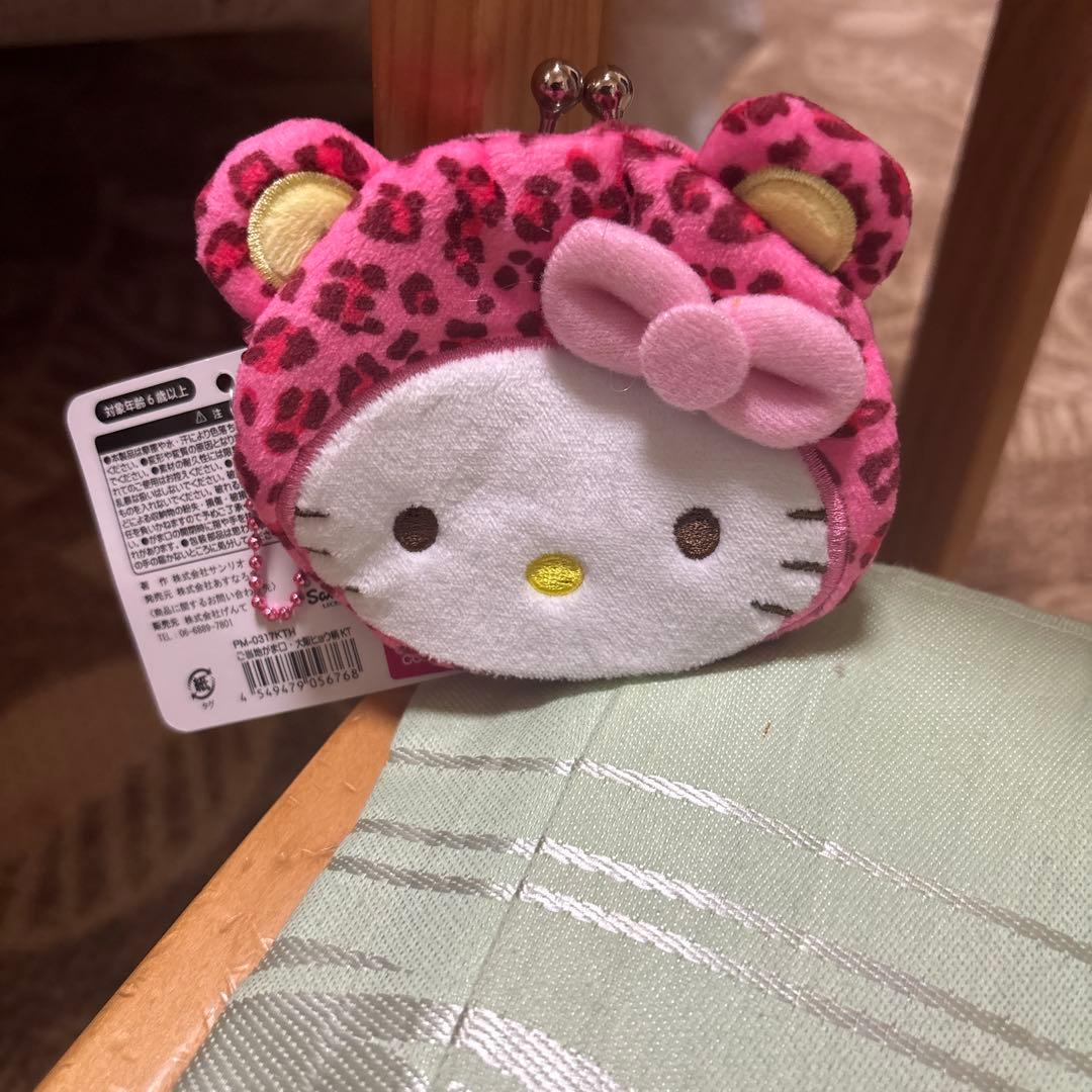 大阪限定 ♡Helloキティ御当地がま口 ヒョウ柄ピンク - メルカリ