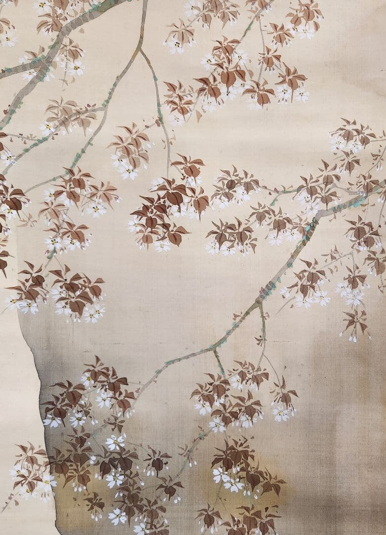 桜花風景図】山田秋衛 998 屋形船 花見 掛け軸 肉筆 - メルカリ