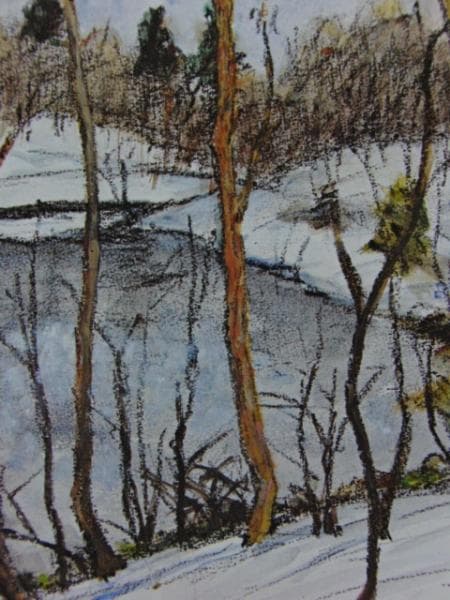 田杉 競、山の池（野尻）、希少な額装用画集より、美品、新品額装付