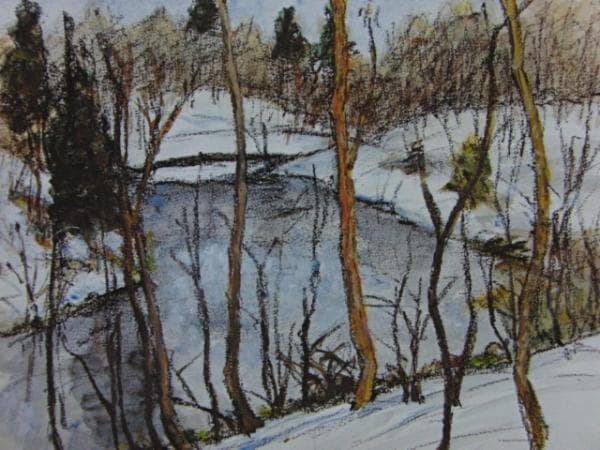 田杉 競、山の池（野尻）、希少な額装用画集より、美品、新品額装付