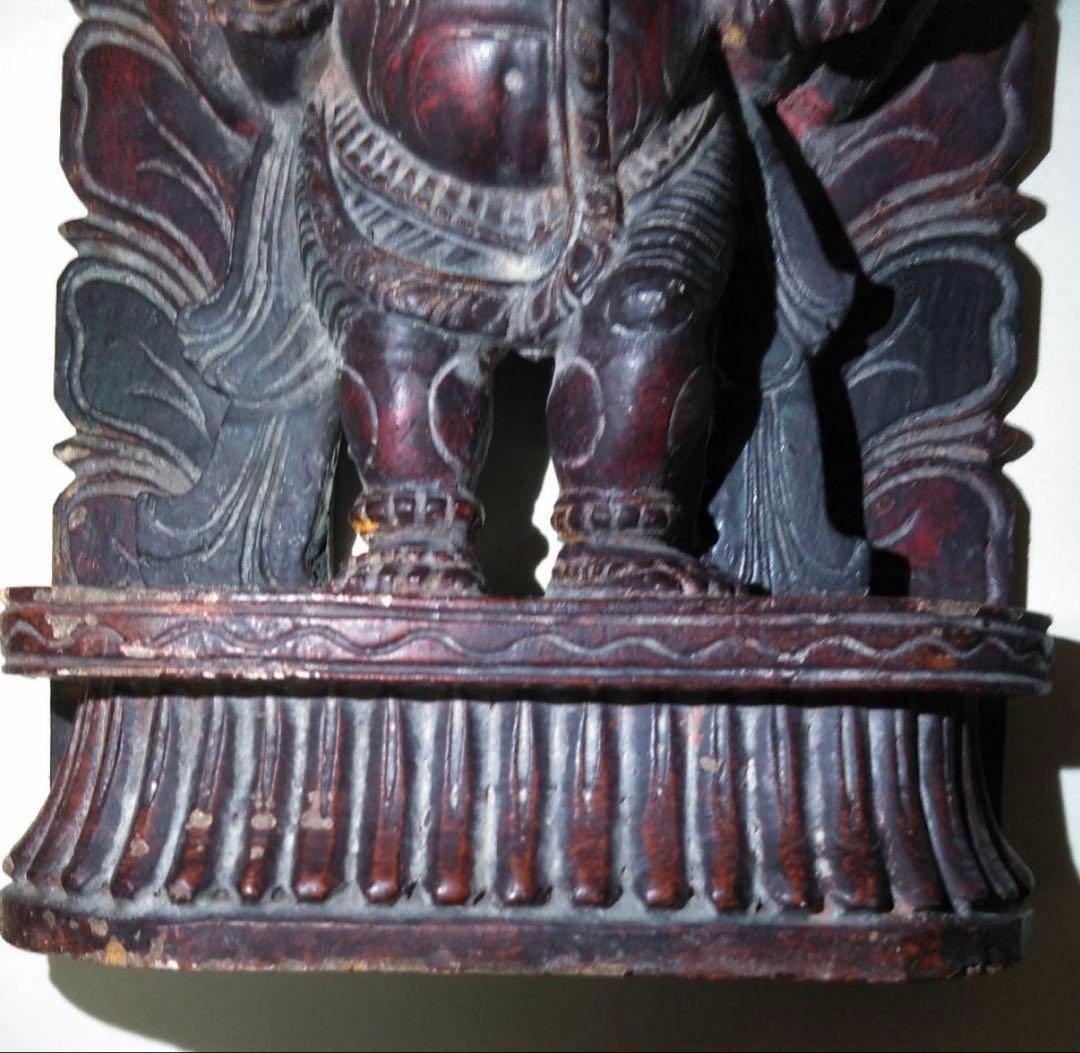 インド 木彫りのガネーシャ像 アンティーク品聖天 - メルカリ