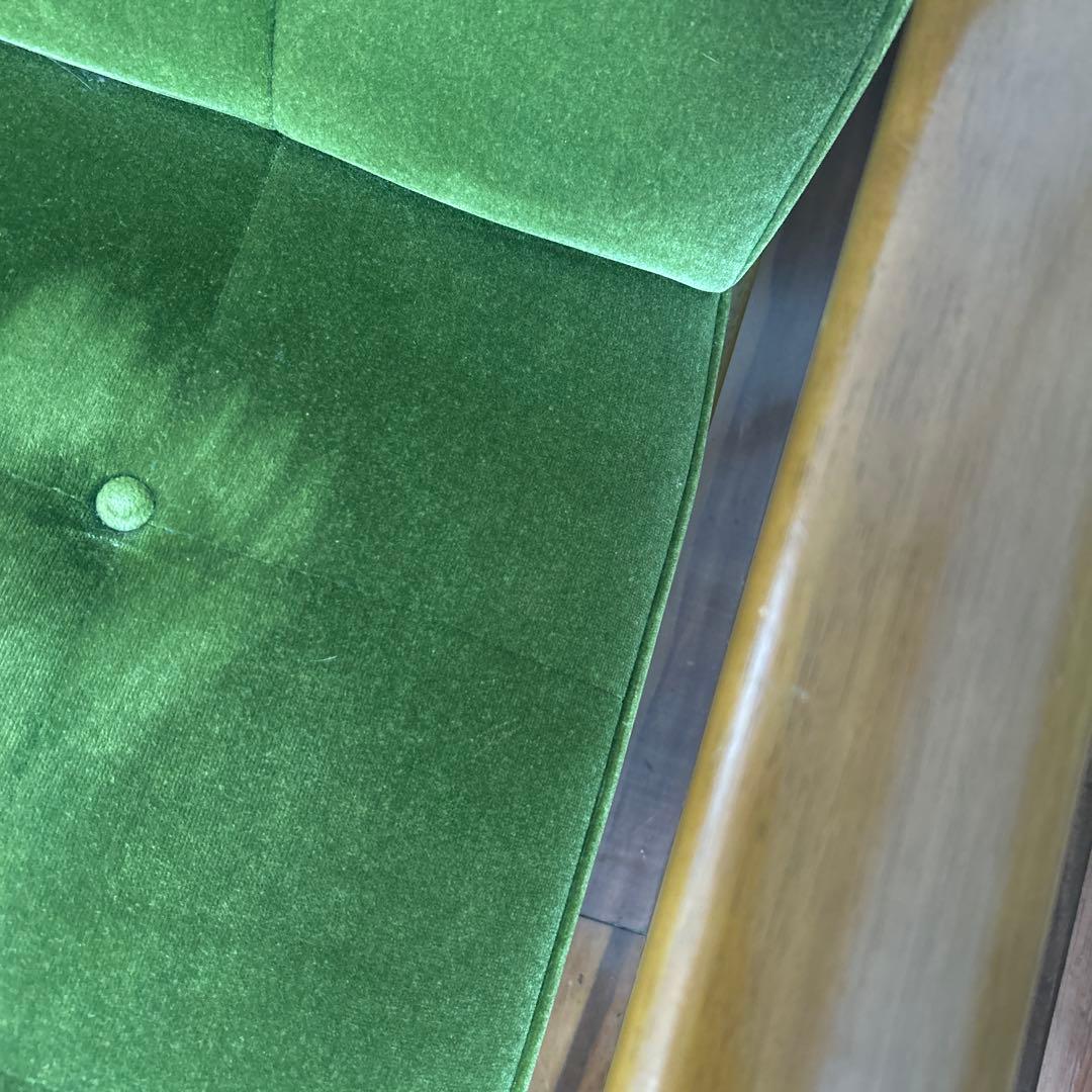 カリモク60 グリーン　ソファ 2人掛け【宮崎県まで引き取りでお願いします】