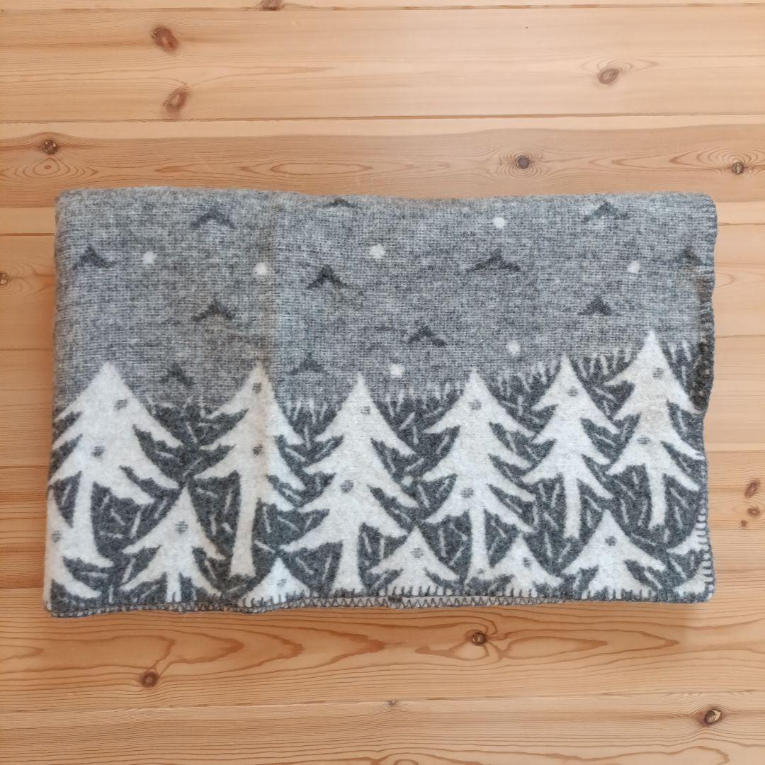 最終お値下KLIPPAN ラムズウールブランケット 130x180cm　グレー