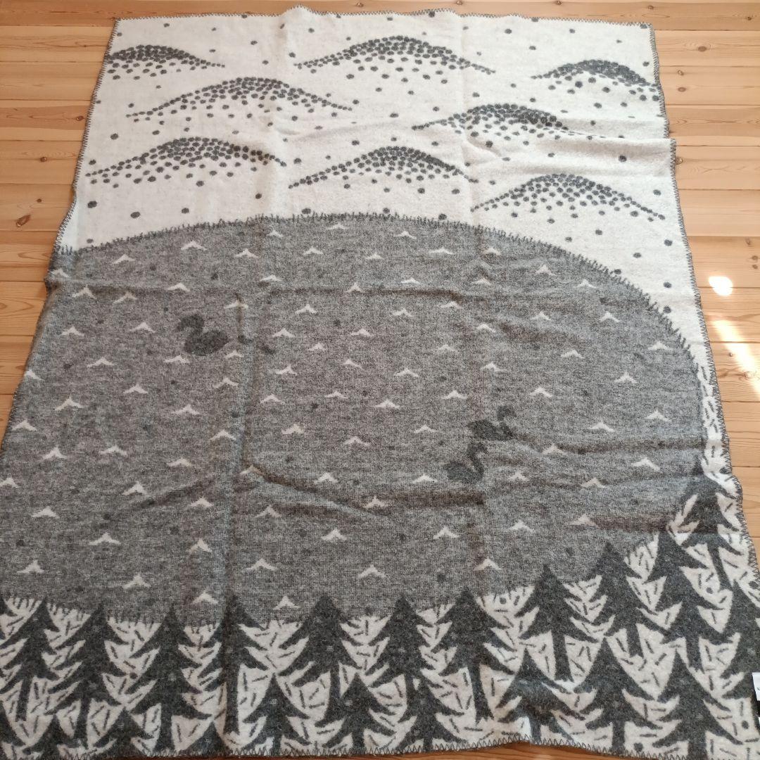 最終お値下KLIPPAN ラムズウールブランケット 130x180cm　グレー