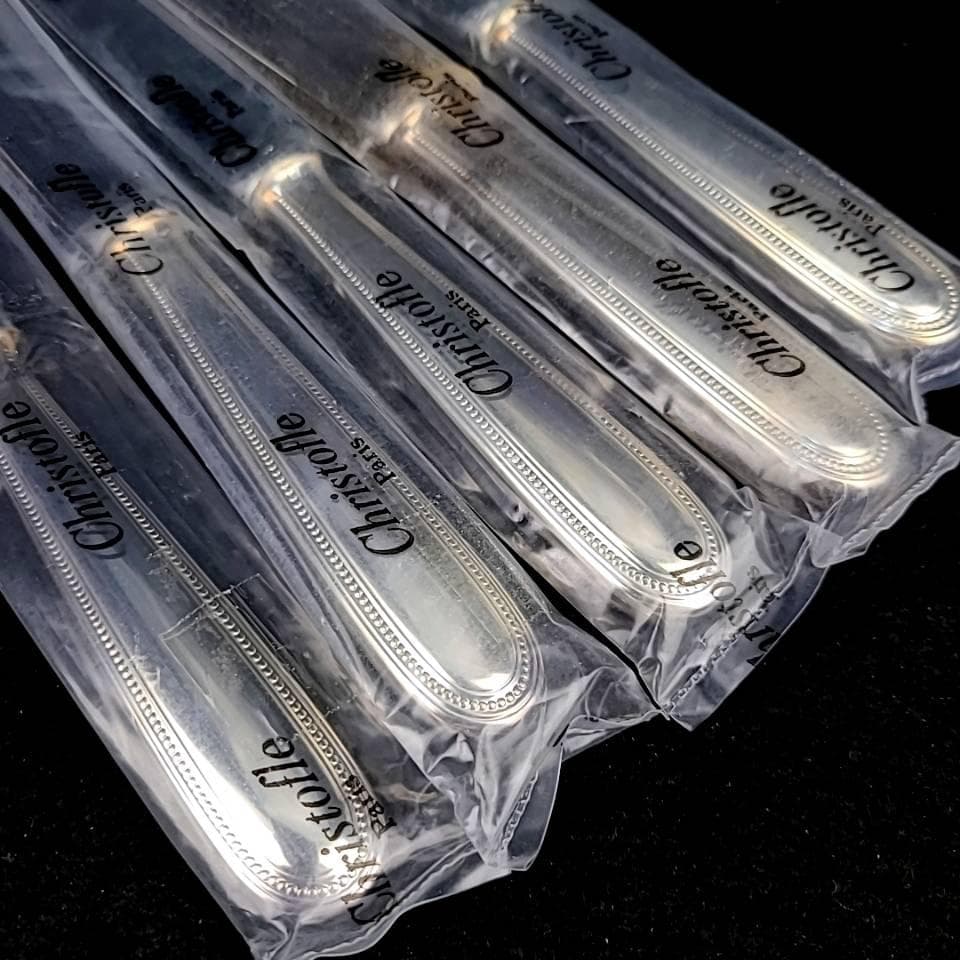 ＊未使用＊クリストフル　CHRISTOFLE　パール　テーブルナイフ　5本