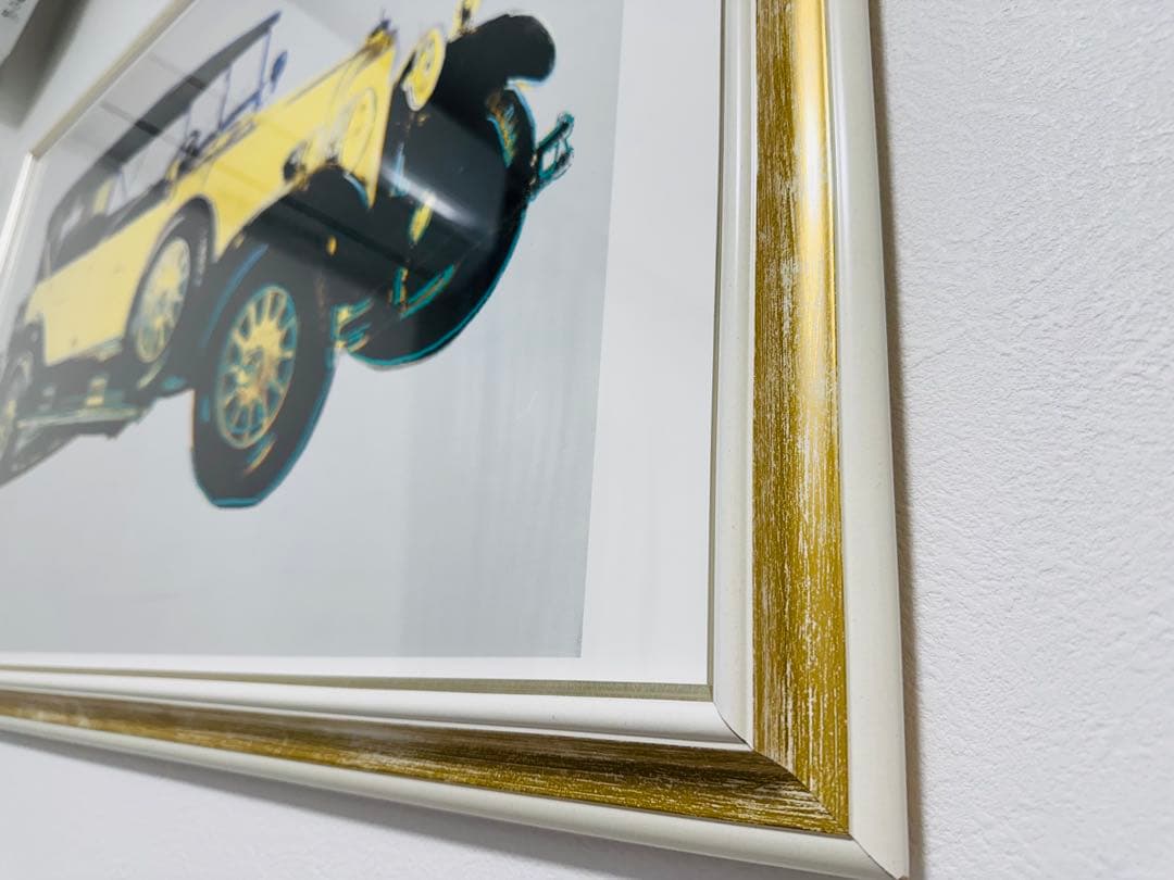 アンディウォーホル】大型額装メルセデスアート 黄色い車