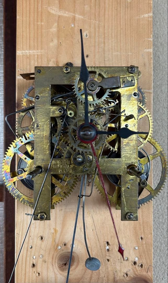 柱時計　掛時計　ゼンマイ　整備済　オーバーホール　レトロ　アンティーク　17
