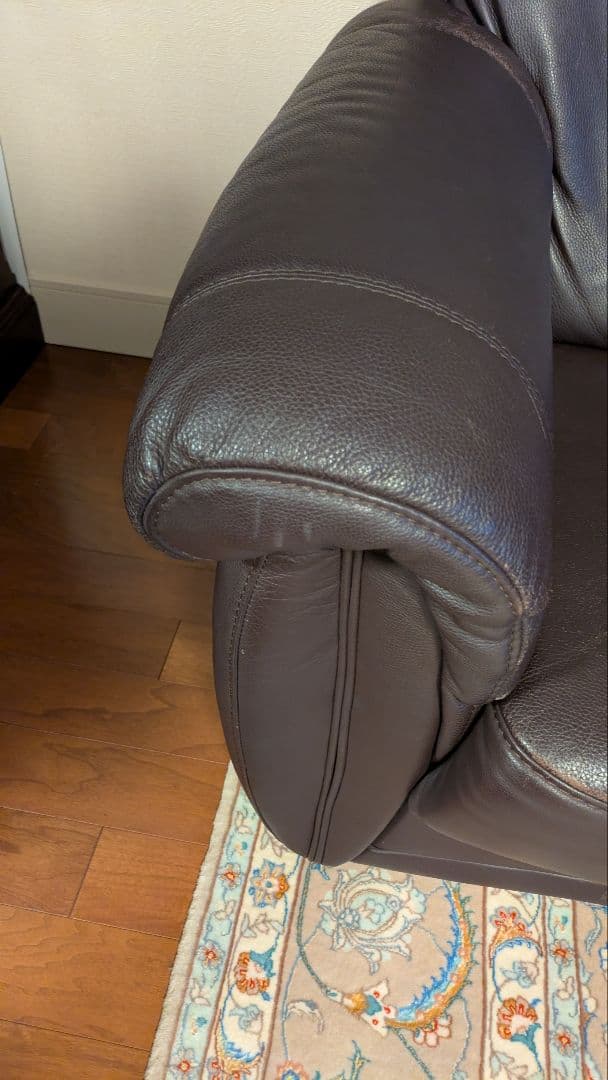 3人掛けソファ　ダークブラウン　大津家具　ドイツヒモラ社　25800円の送料込