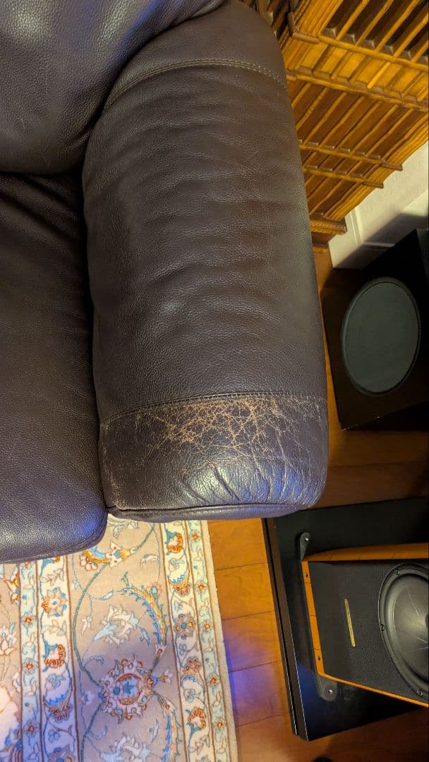 3人掛けソファ　ダークブラウン　大津家具　ドイツヒモラ社　25800円の送料込