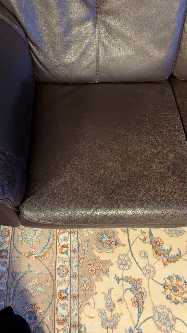 3人掛けソファ　ダークブラウン　大津家具　ドイツヒモラ社　25800円の送料込