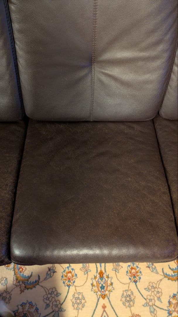 3人掛けソファ　ダークブラウン　大津家具　ドイツヒモラ社　25800円の送料込