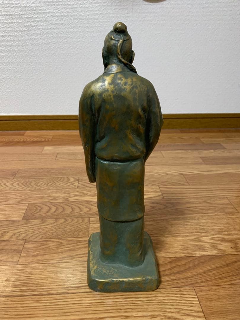 題：不老長寿 青銅製中国人物像 木箱付き 縦29cm