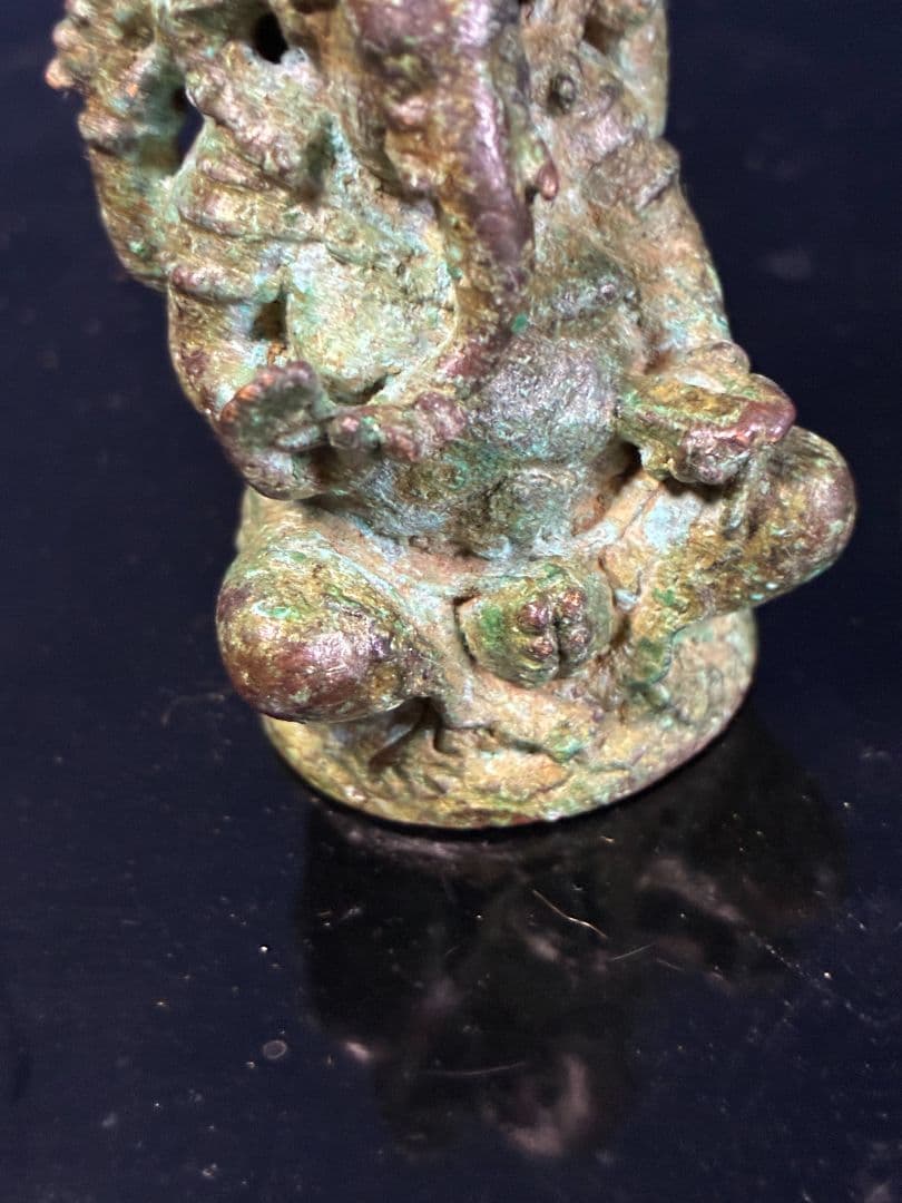 ガネーシャ像 タイ仏教 古銅青銅H6.7㎝ 重65gm 仏教美術 聖天 骨董品