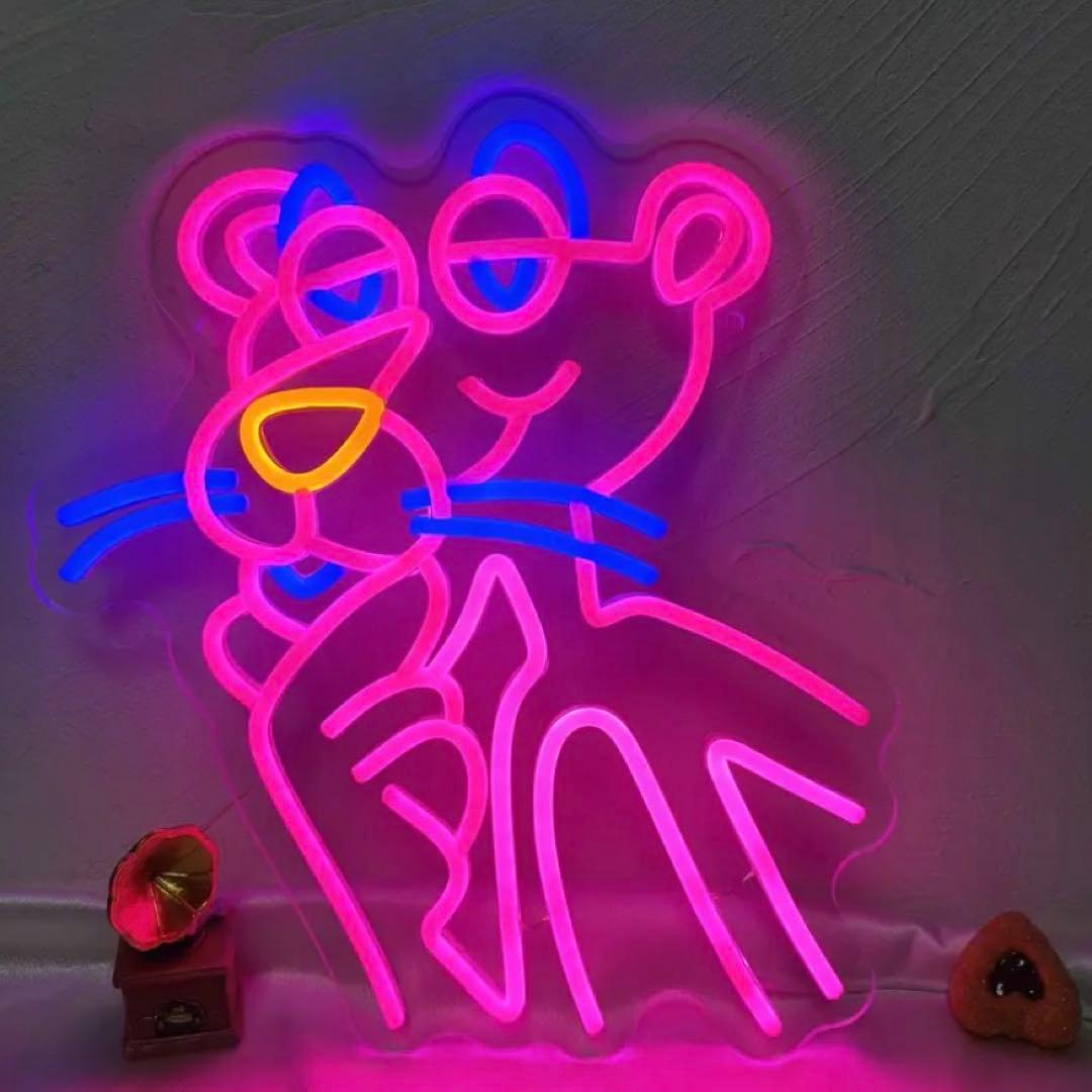 ピンクパンサー　LED ネオン　サイン　インテリア　ライト