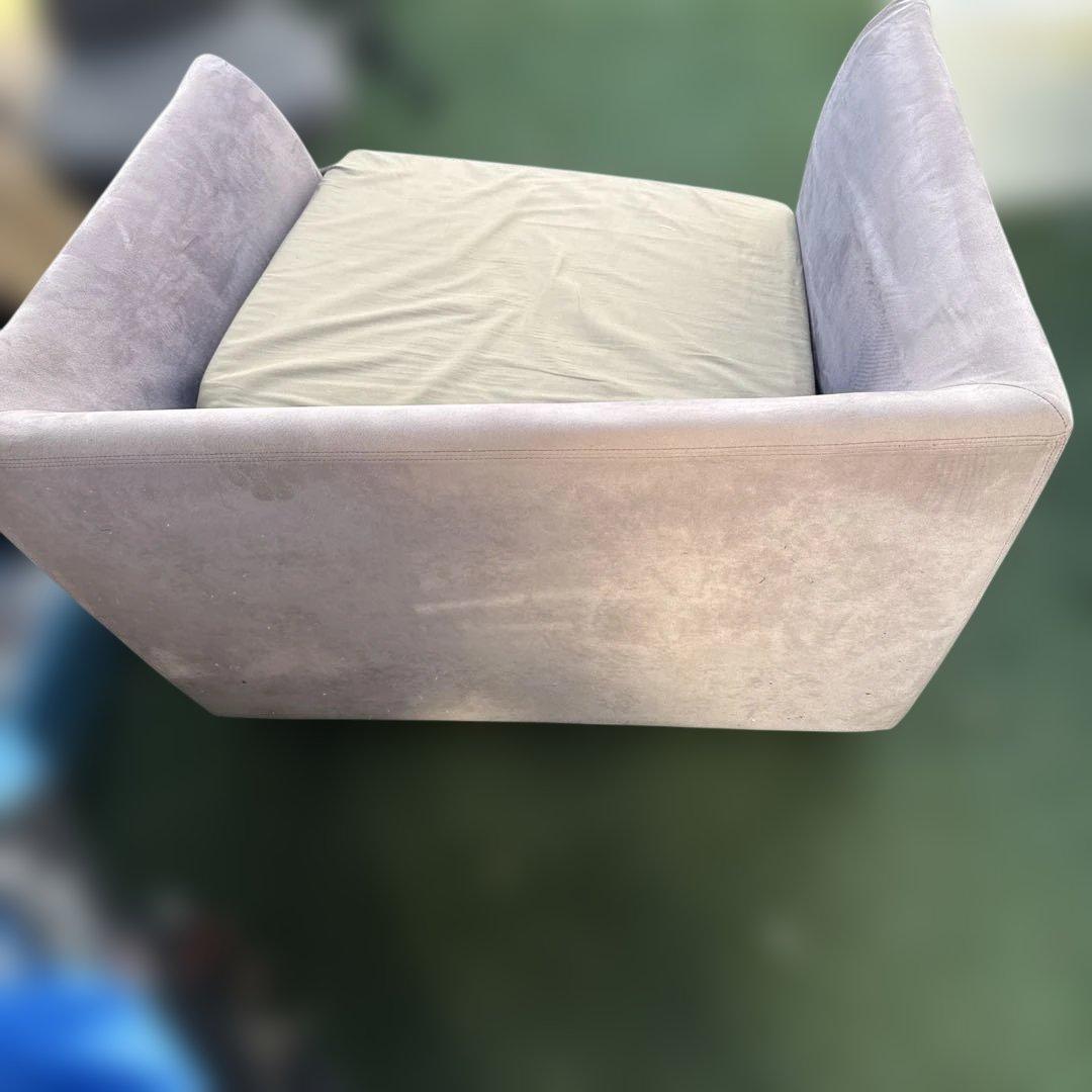 薄紫色 スエード調 アームチェア