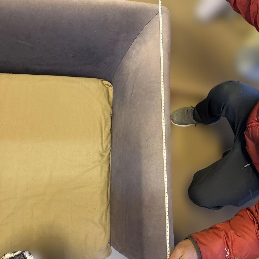 薄紫色 スエード調 アームチェア