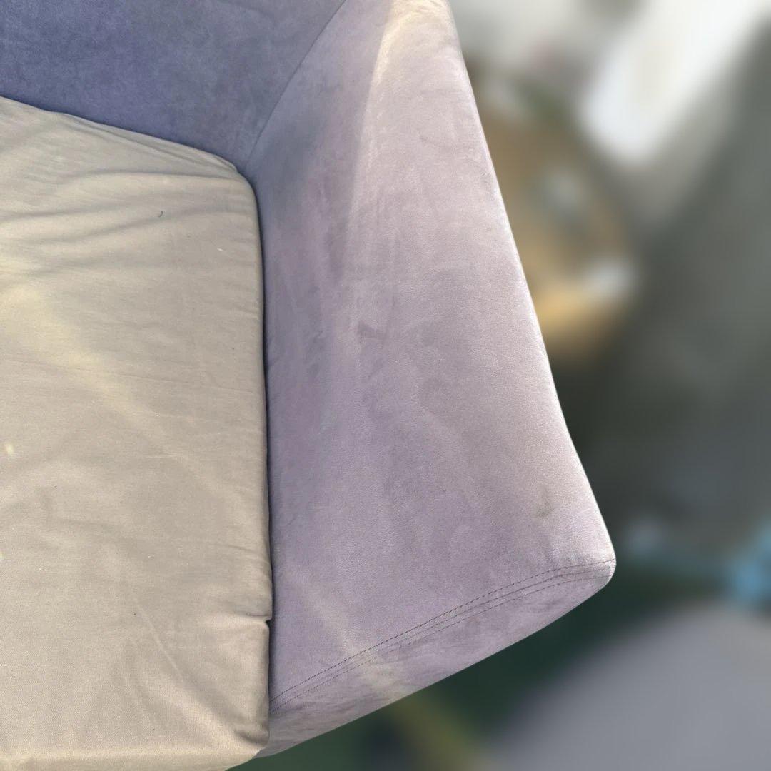 薄紫色 スエード調 アームチェア