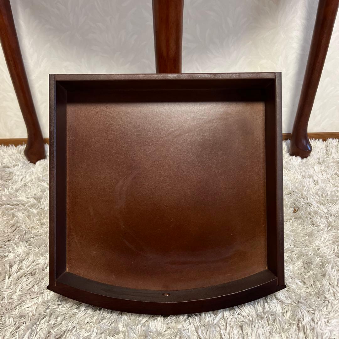 きつねうどん様コンソールテーブル引き出し付き 猫脚ハーフムーン半円