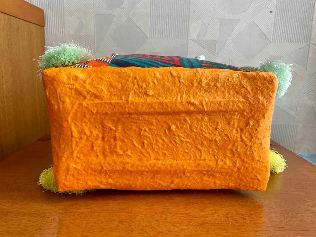 一閑張りバッグ　アフリカンファブリック