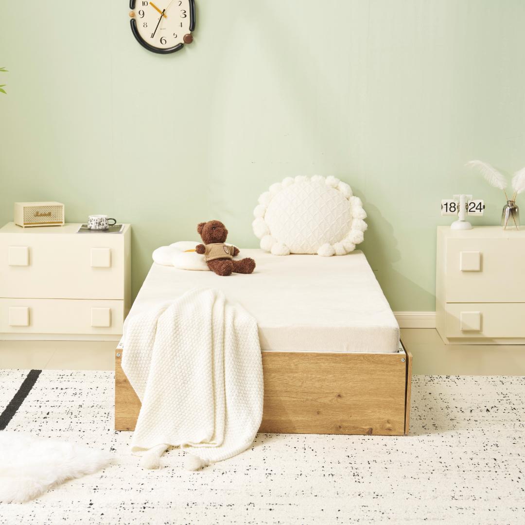 タイムセール！パイプベッド　折りたたみ可能　引き出し付き　省スペース　WHITE