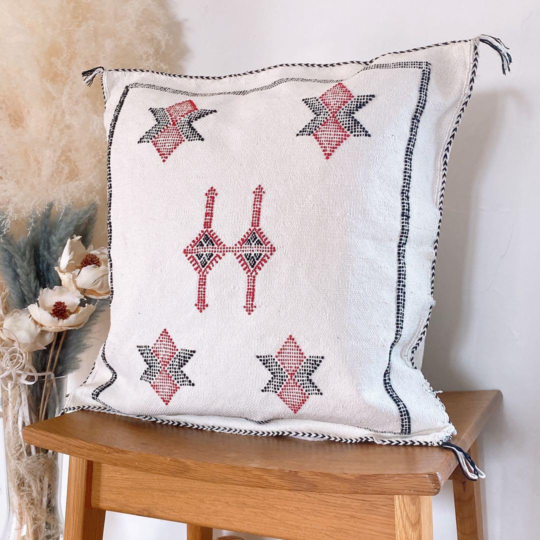 モロッコ製 カクタスシルク サブラ クッションカバー約45〜46×47〜48cm