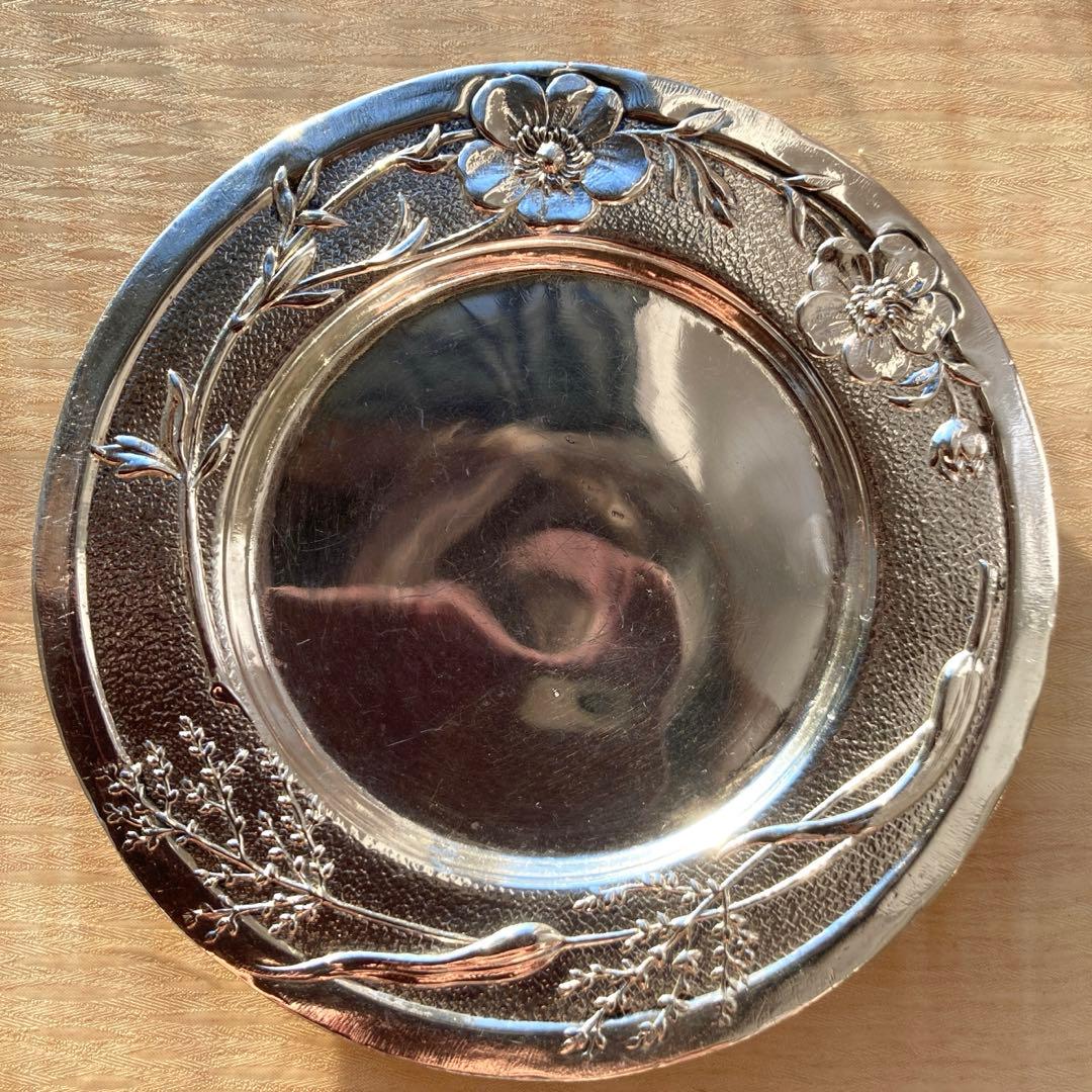 Tiffany 純銀　バターパットプレート（ワイルドローズ）