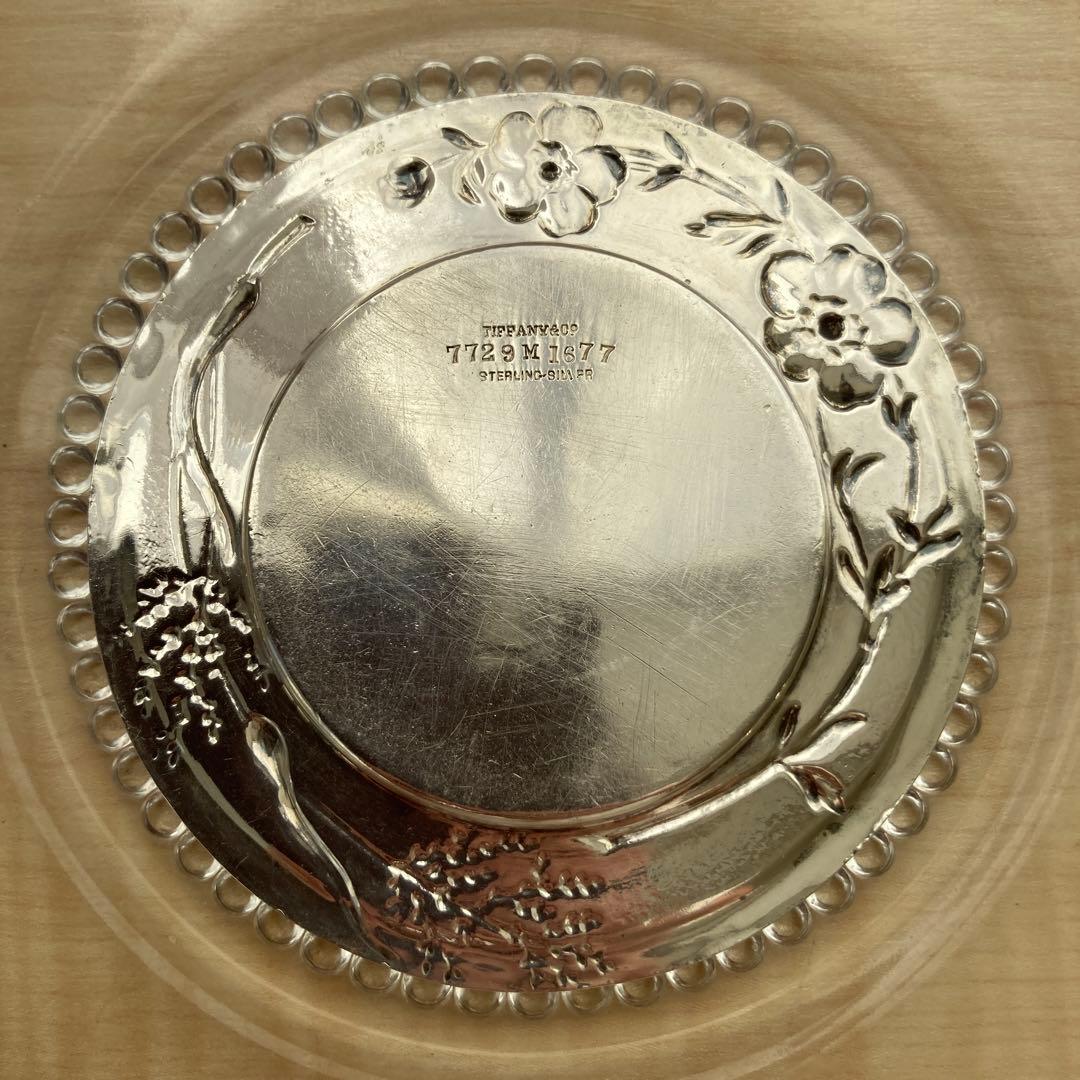 Tiffany 純銀　バターパットプレート（ワイルドローズ）