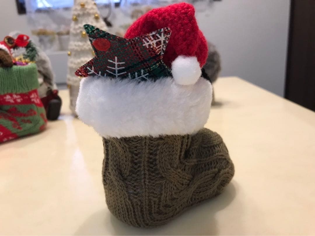 編みぐるみ♡ダックス♡クリスマスブーツ♡クリスマス♡インテリア