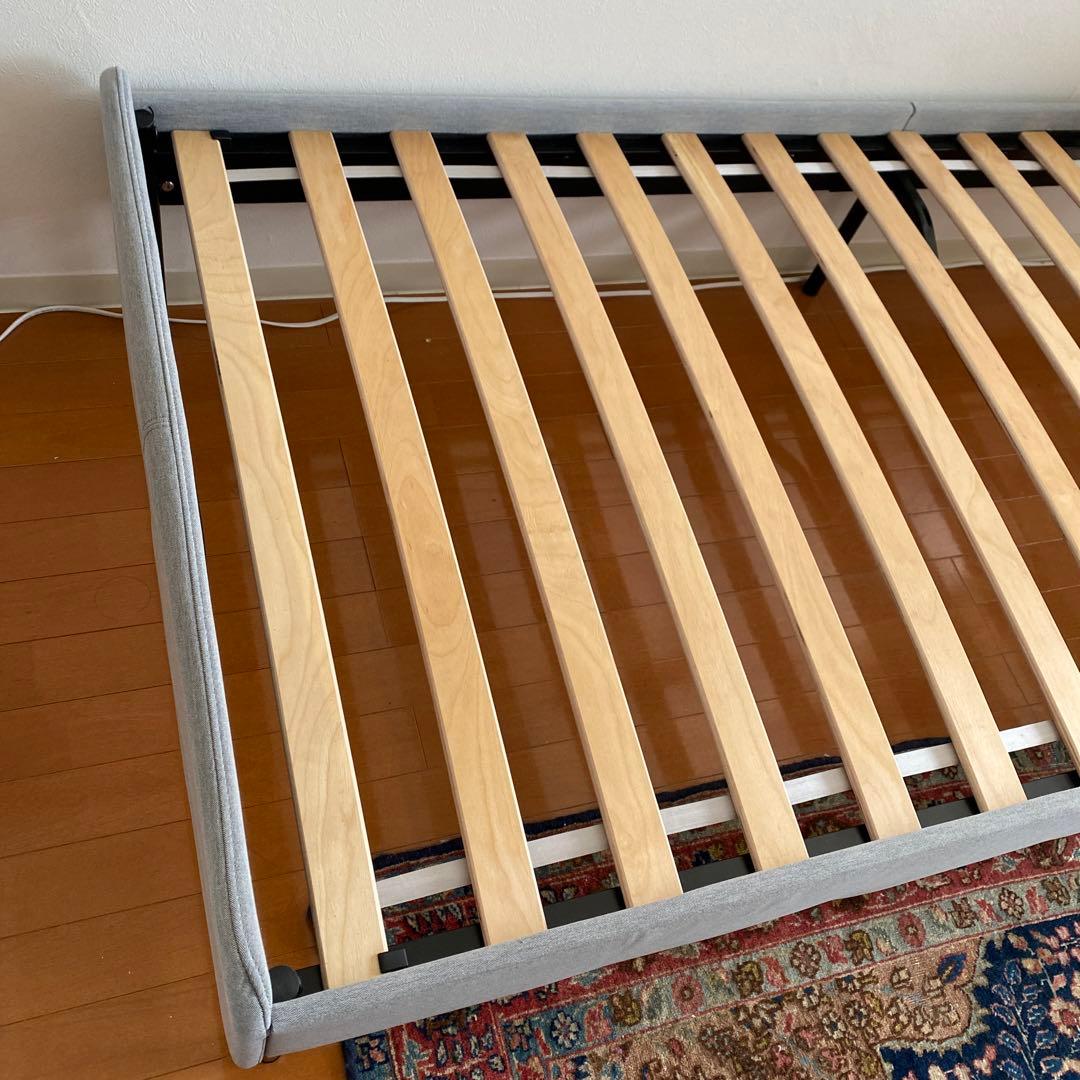 シングルベッドフレーム グレー 木製