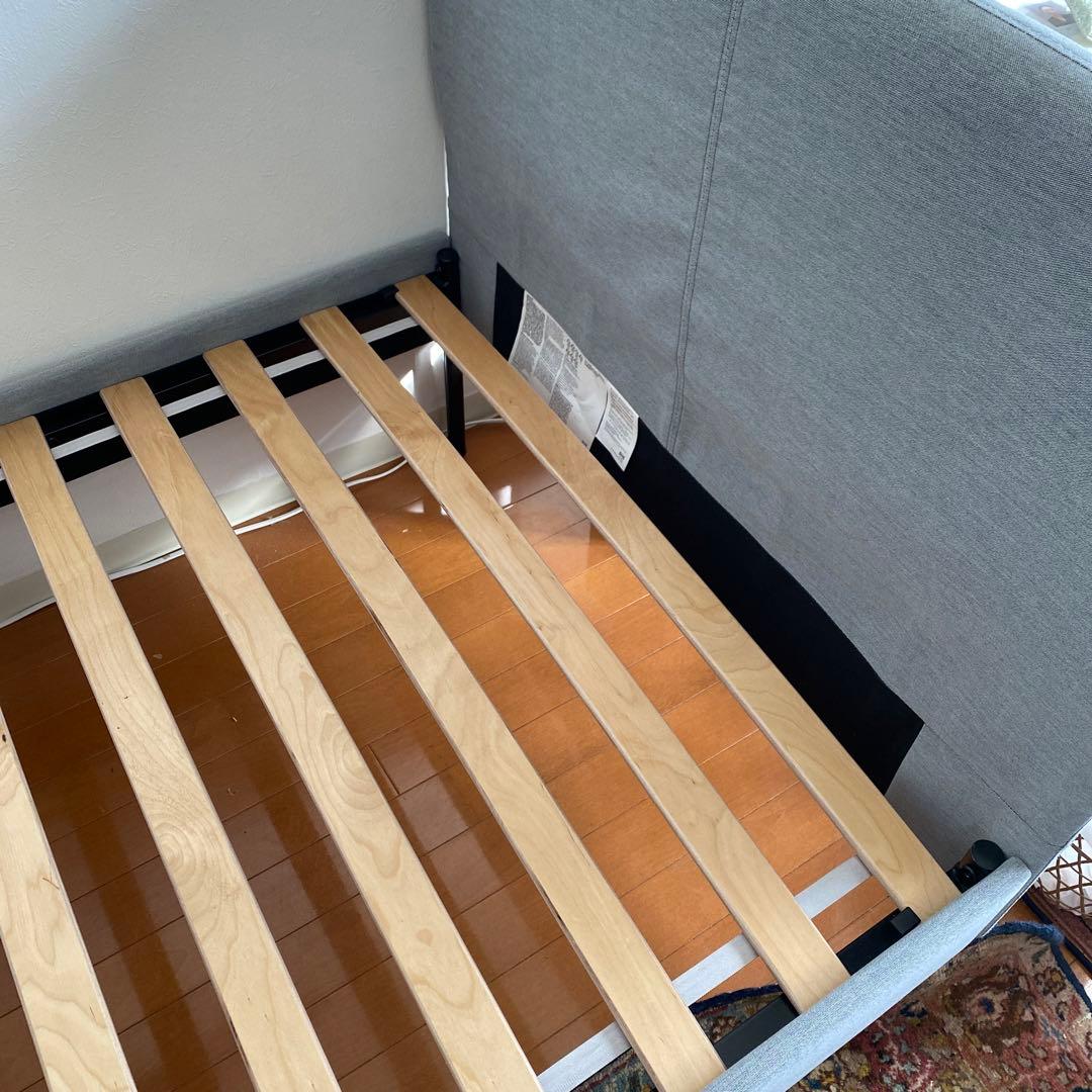 シングルベッドフレーム グレー 木製