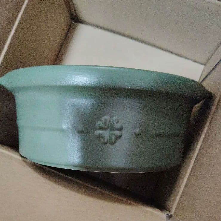 【美品✿未使用】セラポット 23cm モスグリーン 浅型深型セット
