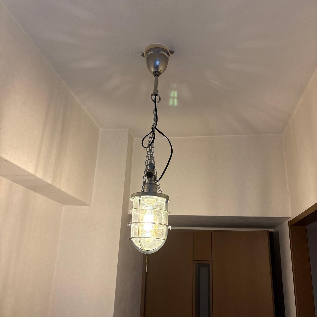 工業風ペンダントライト クリア・シルバー