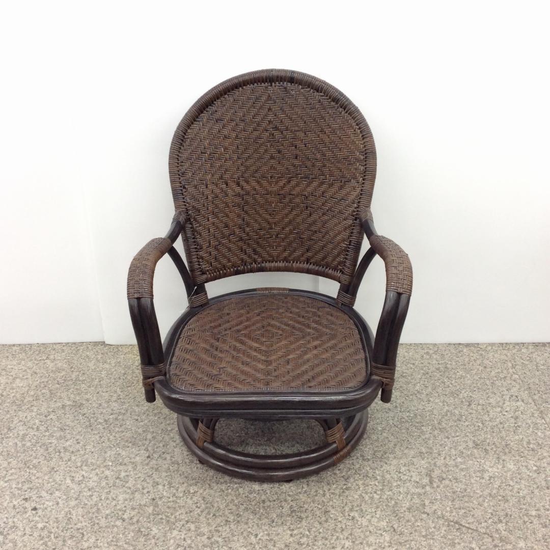 未使用品 カザマ オリッサ ハイバックシーベルチェア ラタン 回転式 1