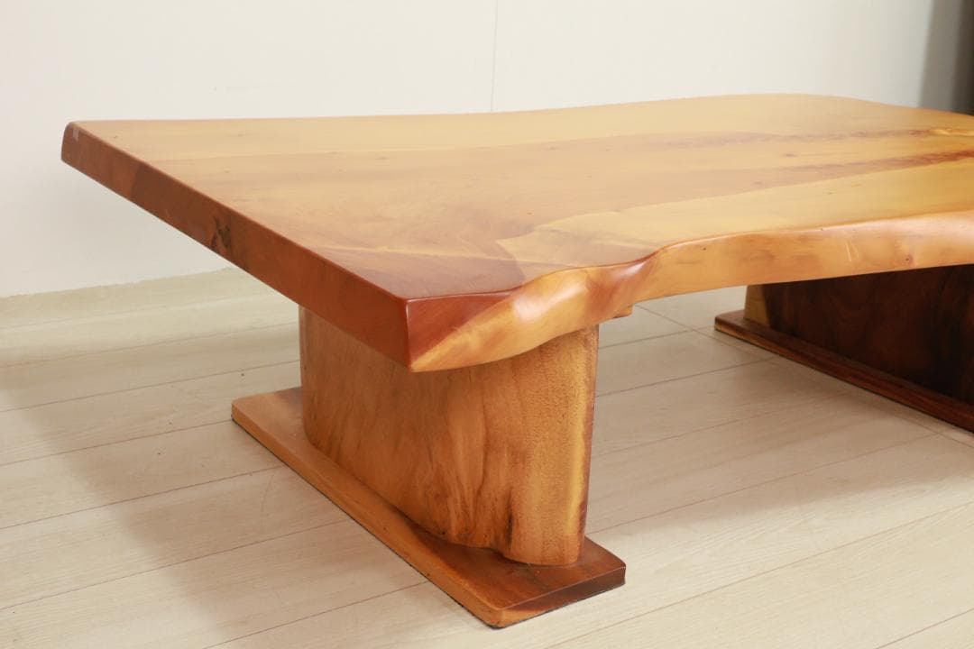 店頭展示品　１枚板　欅　無垢材　和モダン　ローテーブル　天厚5.1㎝　BJ139