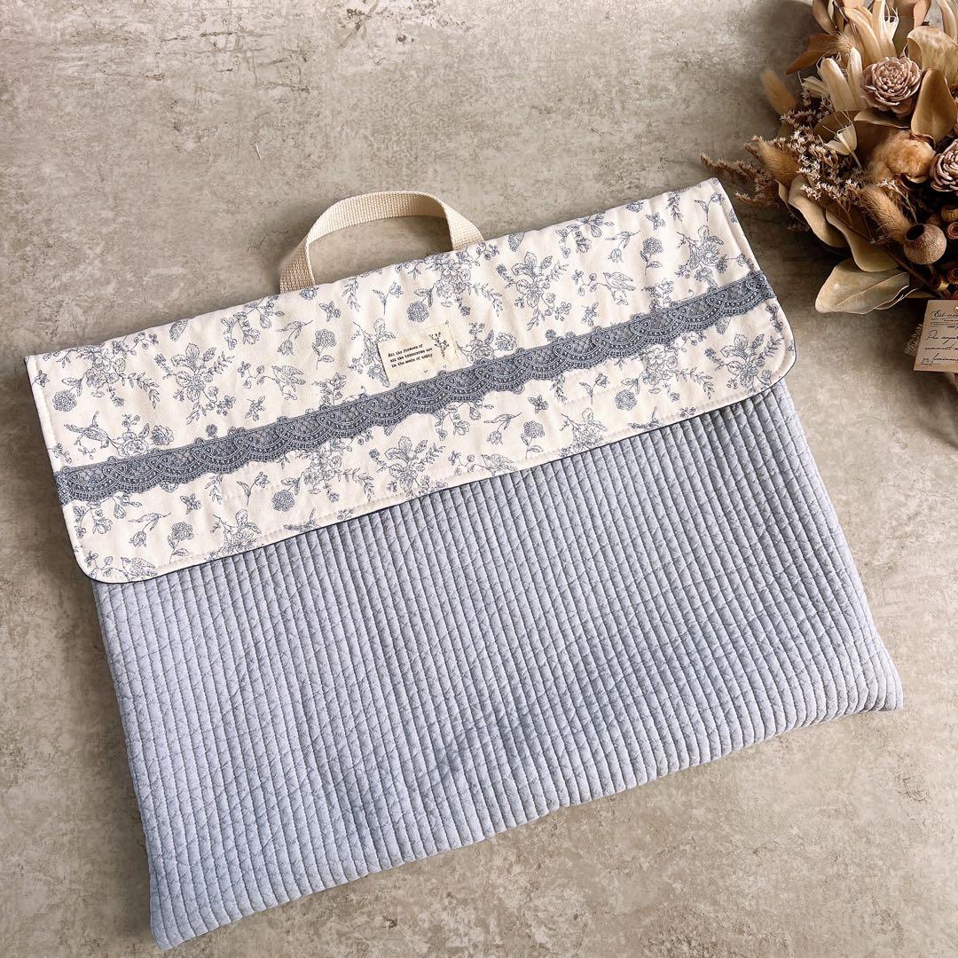 クラシックボタニカル×ブルー　防災頭巾カバー