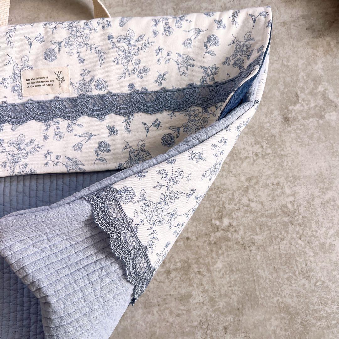 クラシックボタニカル×ブルー　防災頭巾カバー