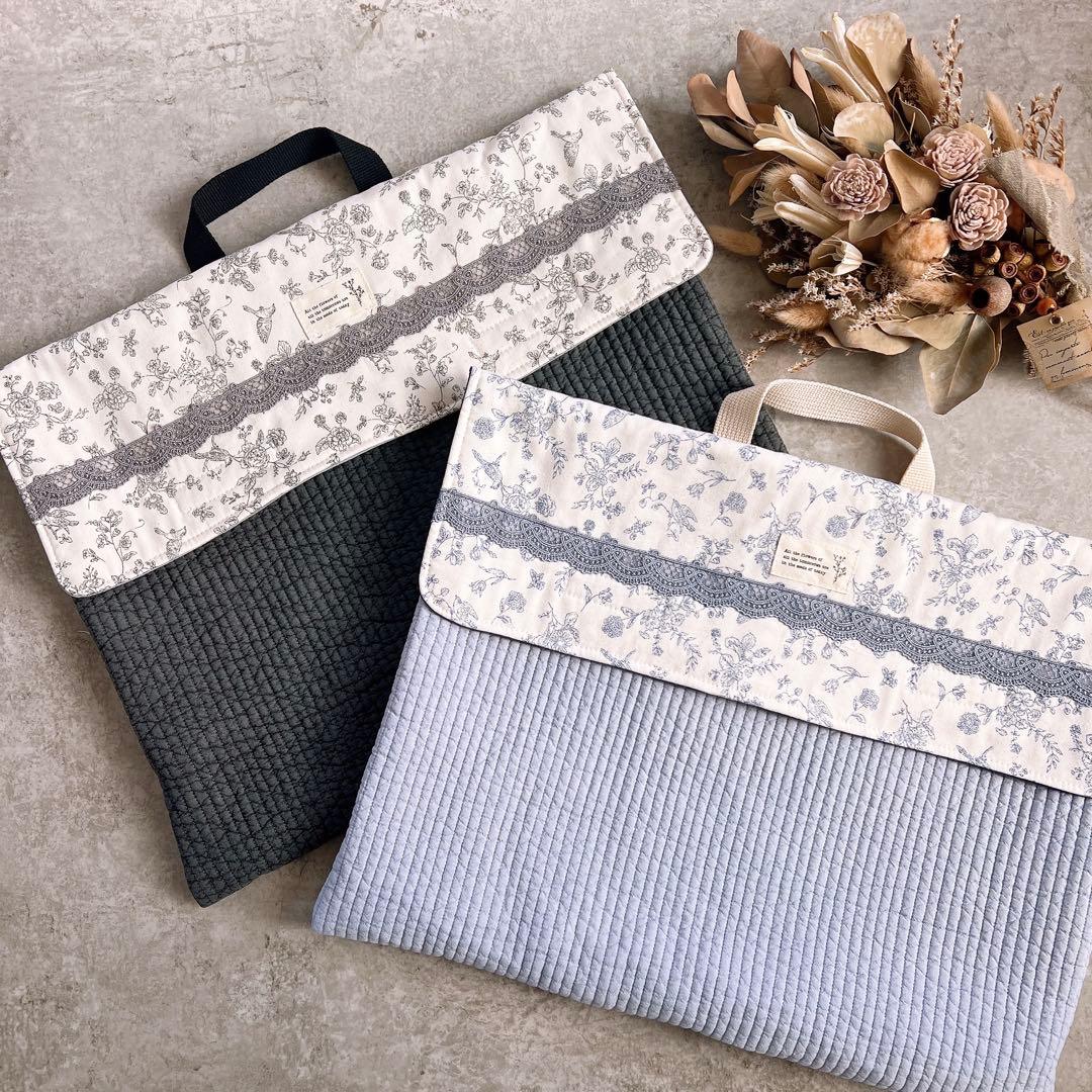 クラシックボタニカル×ブルー　防災頭巾カバー