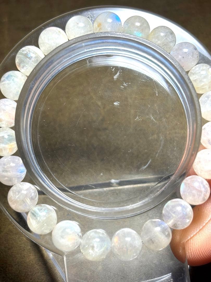 良品質　希少　レインボームーンストーン8㎜ブレス（新品未使用）マダガスカル産虹色