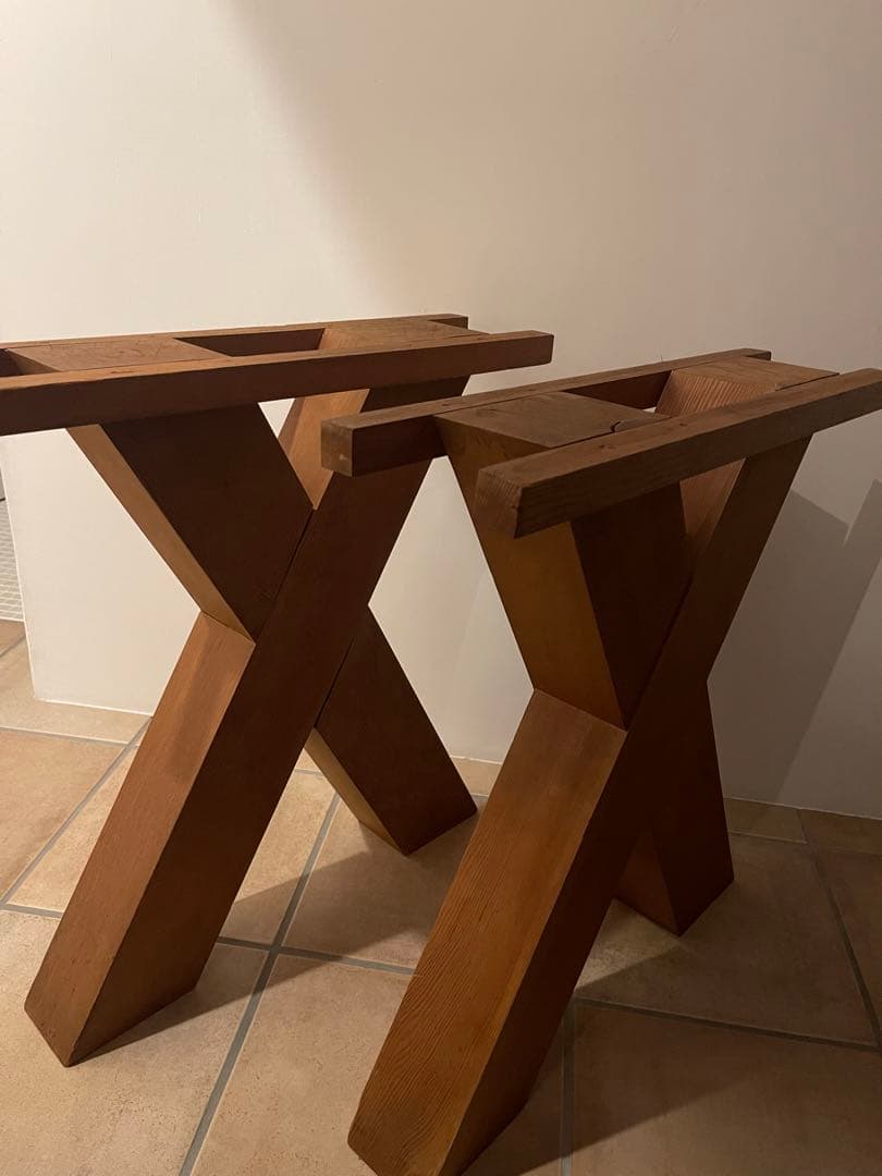 木製X型テーブル脚　2個セット