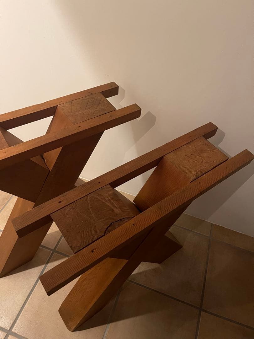 木製X型テーブル脚　2個セット